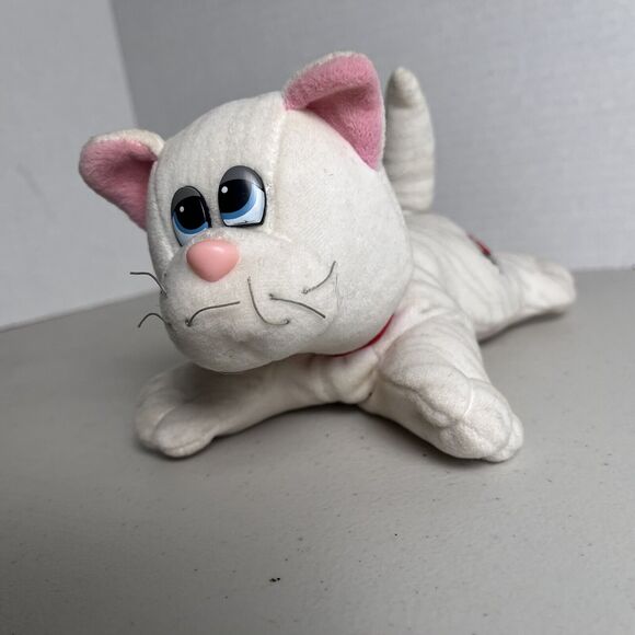 Vintage Pound Puppy Purries Kitty Cat White with Gray Stripes Tabby Plush 7" - Picture 8 of 13